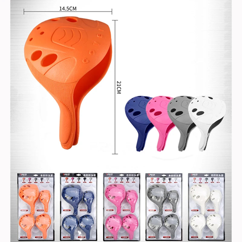 1 pcs Golf Club Head Cover 1/3/UT Full Set Of Wood Poles TPE Elastic Material Waterproof Washable