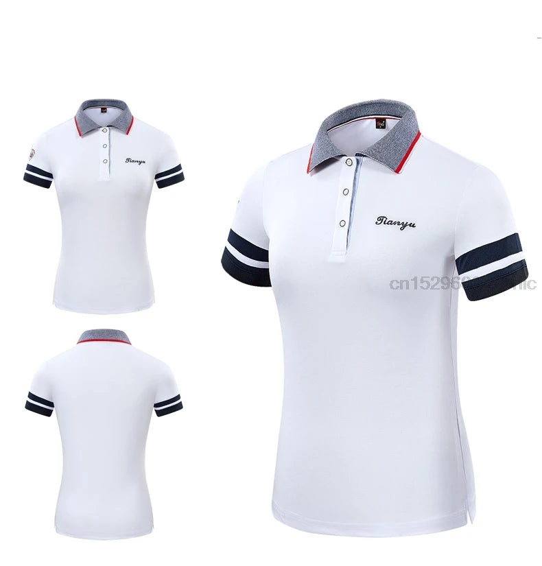 Summer Golf Wear Clothing Women Shirt Sports Breathable Short Sleeved T Shirts