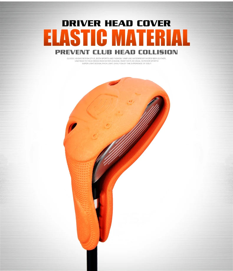 1 pcs Golf Club Head Cover 1/3/UT Full Set Of Wood Poles TPE Elastic Material Waterproof Washable