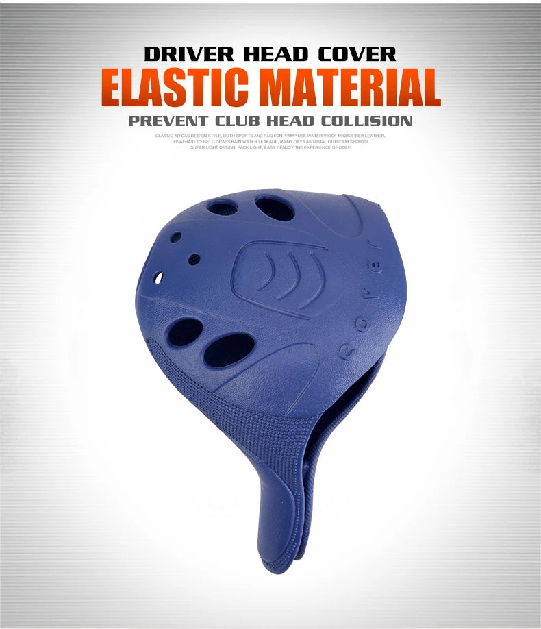 1 pcs Golf Club Head Cover 1/3/UT Full Set Of Wood Poles TPE Elastic Material Waterproof Washable
