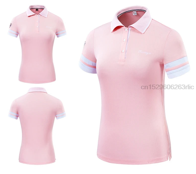 Summer Golf Wear Clothing Women Shirt Sports Breathable Short Sleeved T Shirts