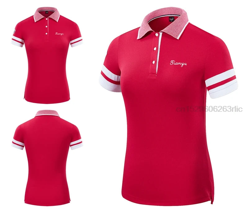 Summer Golf Wear Clothing Women Shirt Sports Breathable Short Sleeved T Shirts