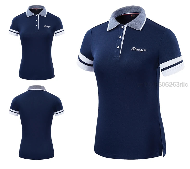 Summer Golf Wear Clothing Women Shirt Sports Breathable Short Sleeved T Shirts