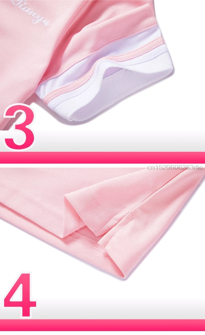 Summer Golf Wear Clothing Women Shirt Sports Breathable Short Sleeved T Shirts