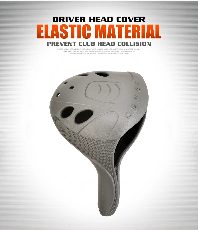 1 pcs Golf Club Head Cover 1/3/UT Full Set Of Wood Poles TPE Elastic Material Waterproof Washable