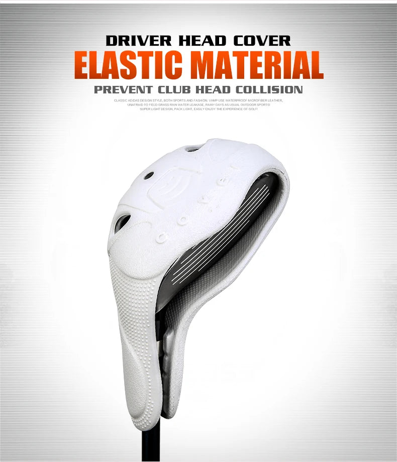 1 pcs Golf Club Head Cover 1/3/UT Full Set Of Wood Poles TPE Elastic Material Waterproof Washable
