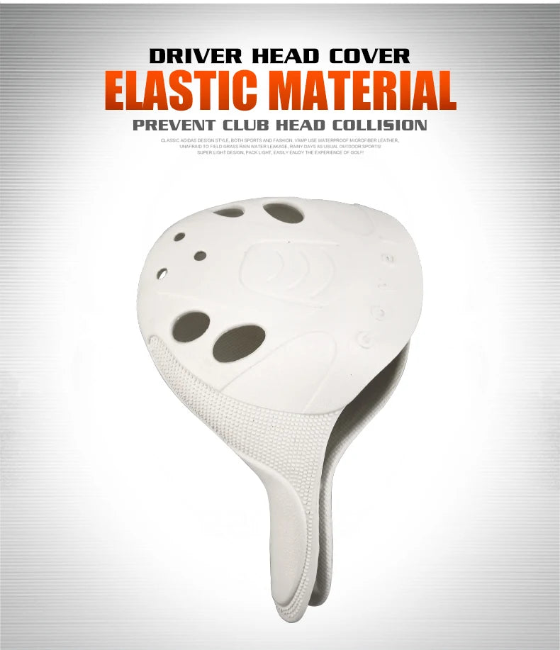 1 pcs Golf Club Head Cover 1/3/UT Full Set Of Wood Poles TPE Elastic Material Waterproof Washable