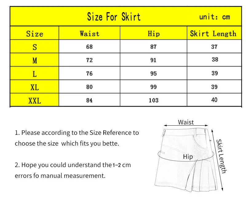Golf Skirt Women Outdoor Skirt Quick Dry Zip Pockets Active Skirts Golf Sport Clothing