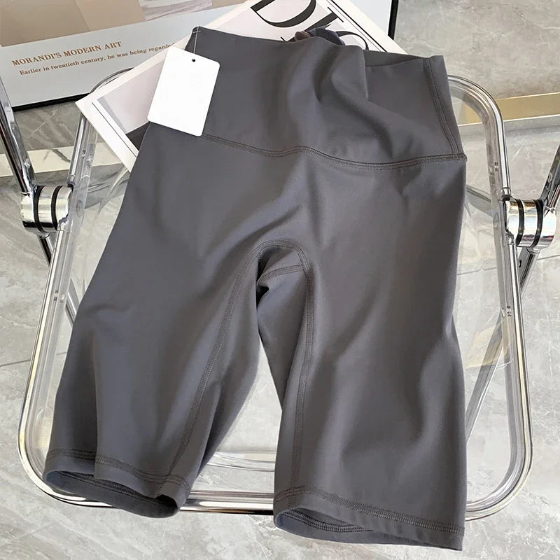 Summer Yoga Shorts Elastic Breathable Tights Leggings Quick Dry Sports Fitness Yoga Cycling Athletic Gym Shorts