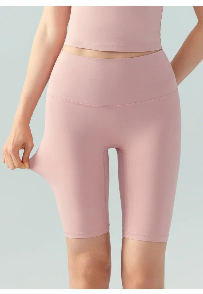 Summer Yoga Shorts Elastic Breathable Tights Leggings Quick Dry Sports Fitness Yoga Cycling Athletic Gym Shorts