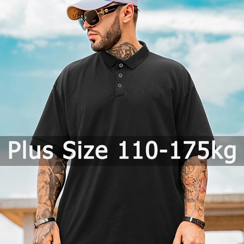 Polo Shirts Men Plus Size 1XL-7XL Short Sleeved T Shirt Loose Polos Oversized Tops Big Size Men Golf Shirts