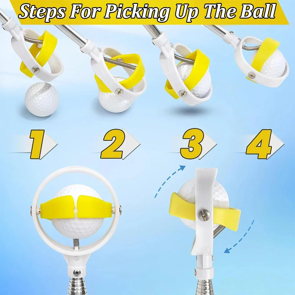 6/9/12FT Golf Ball Retriever Telescope for Water with Spring Release-Ready Head Premium Stainless Steel Ball Retriever Tool
