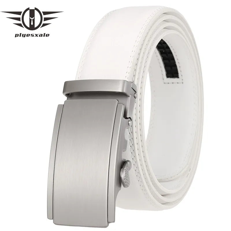 Luxury Leather White Golf Belt For Men
