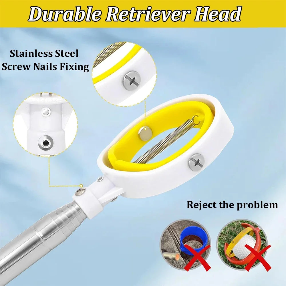 6/9/12FT Golf Ball Retriever Telescope for Water with Spring Release-Ready Head Premium Stainless Steel Ball Retriever Tool