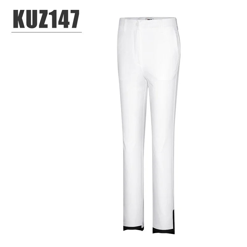 Summer Women Sports Trousers Elastic Split Golf Pants Lady High Waist Breathable Ankle Length Trousers XS-XL