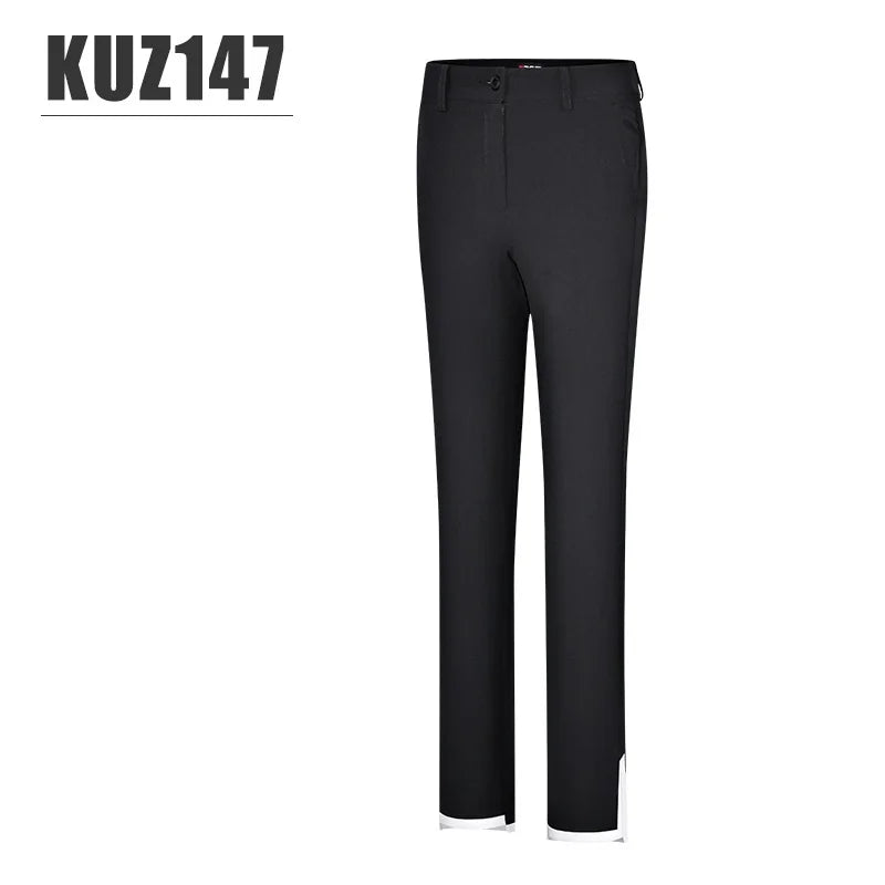 Summer Women Sports Trousers Elastic Split Golf Pants Lady High Waist Breathable Ankle Length Trousers XS-XL