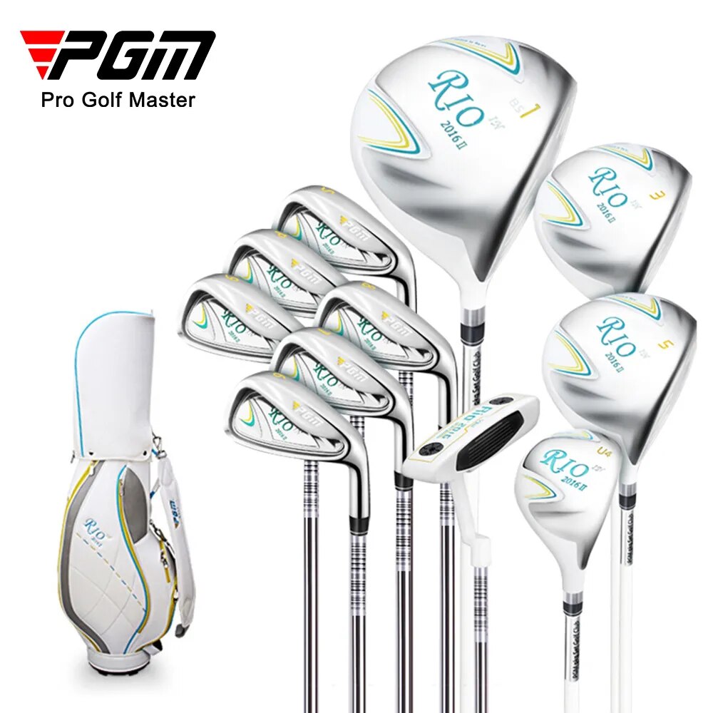 RIO Women 9/11pcs Golf Club Set with Golf Bag Carbon Stainless Steel Irons, Woods, And Driver W/Bag