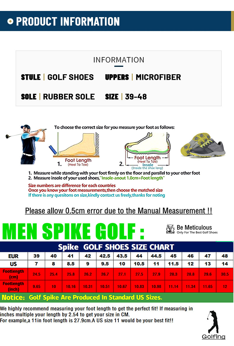 Professional Men's Golf Shoes Men's Anti Slip Golf Shoes