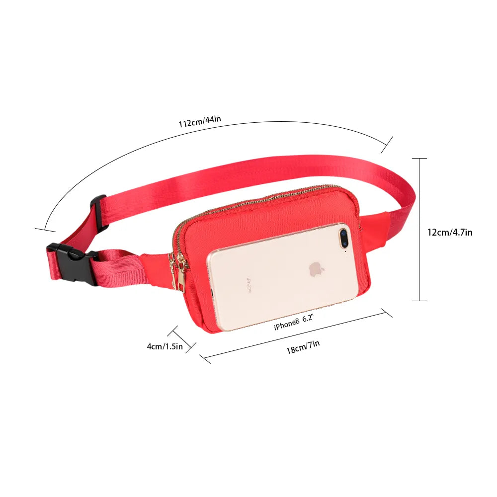 Women Waist Packs Fashion Belt Double Pouch Designer Hip Bag Shoulder Pack