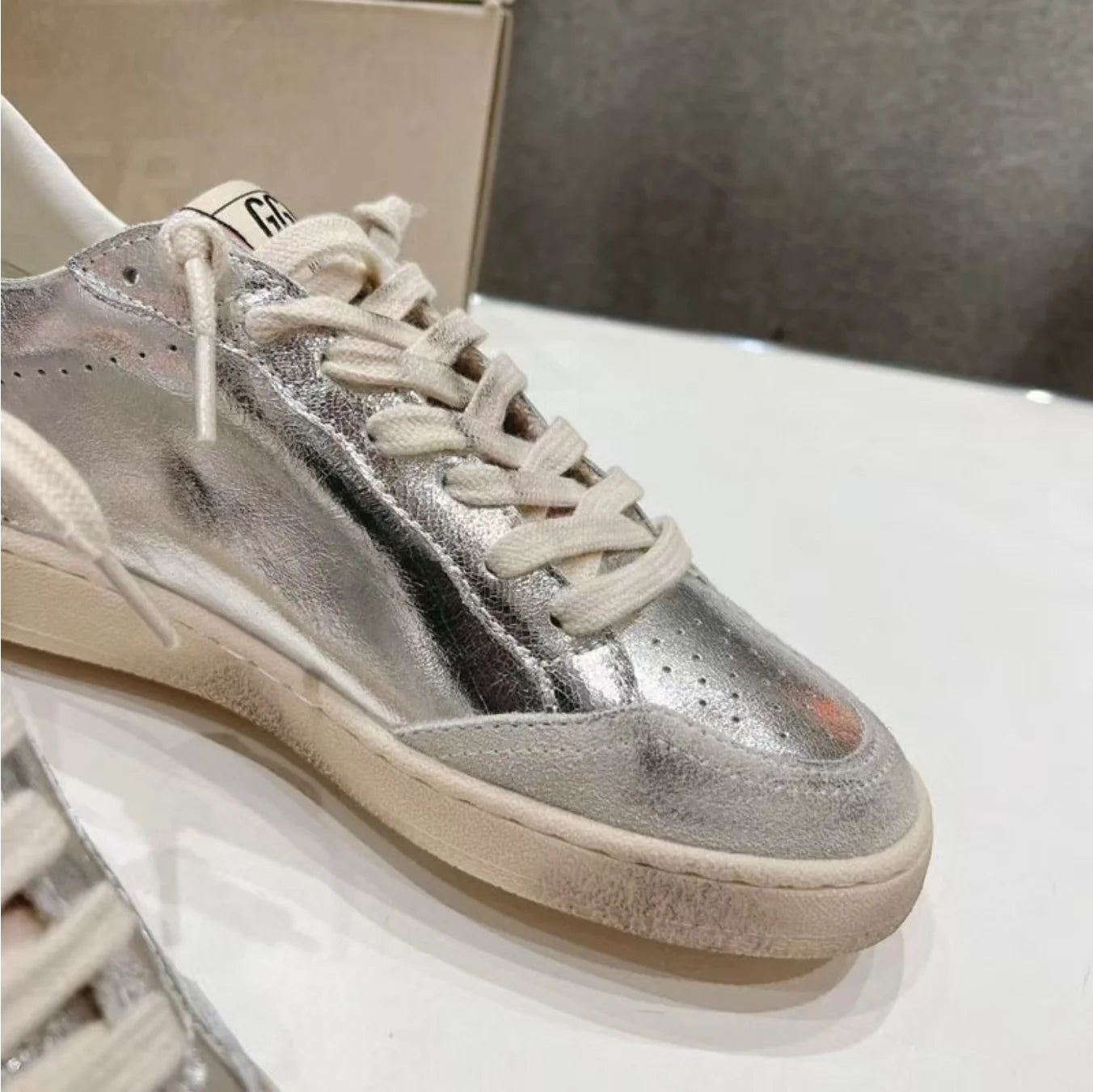 Luxury Leather Women's Sports shoes retro casual