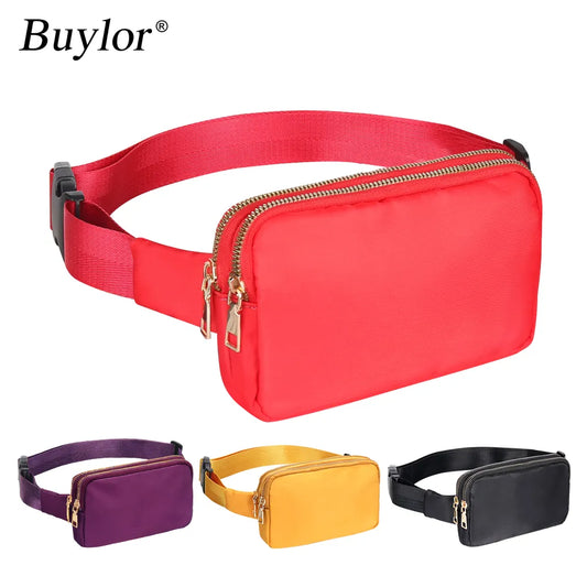 Women Waist Packs Fashion Belt Double Pouch Designer Hip Bag Shoulder Pack