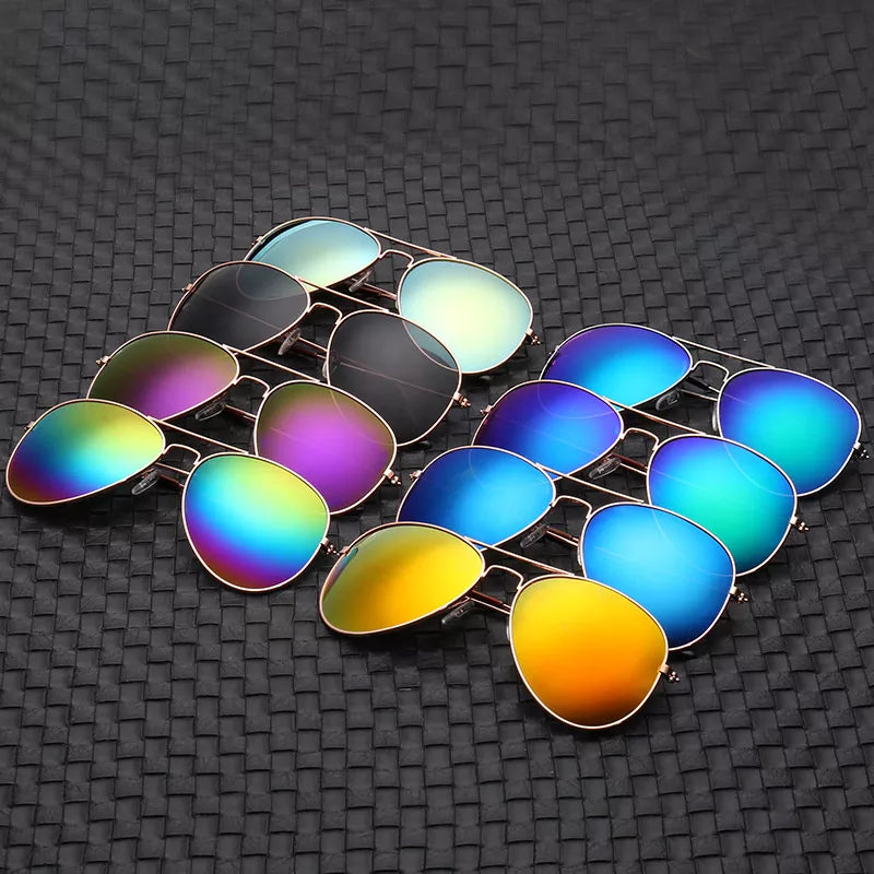 New Double Bridge Sunglasses Women /Mens Alloy Frame Pilot Mirror Sun Glasses UV400 Eyewear