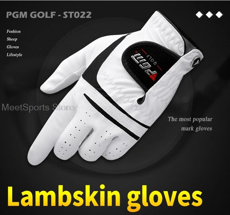 Golf Glove For Men Sheepskin Left Right / Hand Genuine Leather Gloves Anti-Slip Wear-Resisting