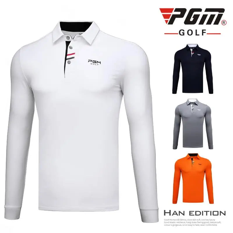 Men'S Golf Shirts Long Sleeved Outdoor Sports Turn Down Full Sleeved T Shirt