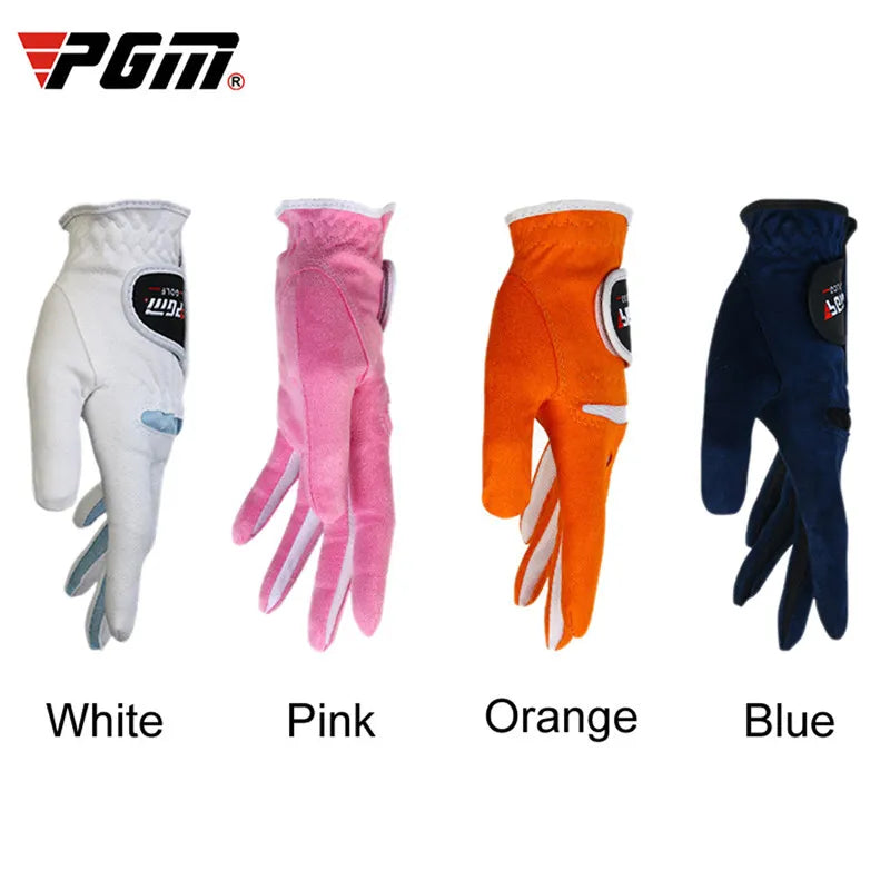 Golf Gloves Lady Left / Right Hand Adjustable Breathable Women's Fiber Cloth Full Finger Gloves