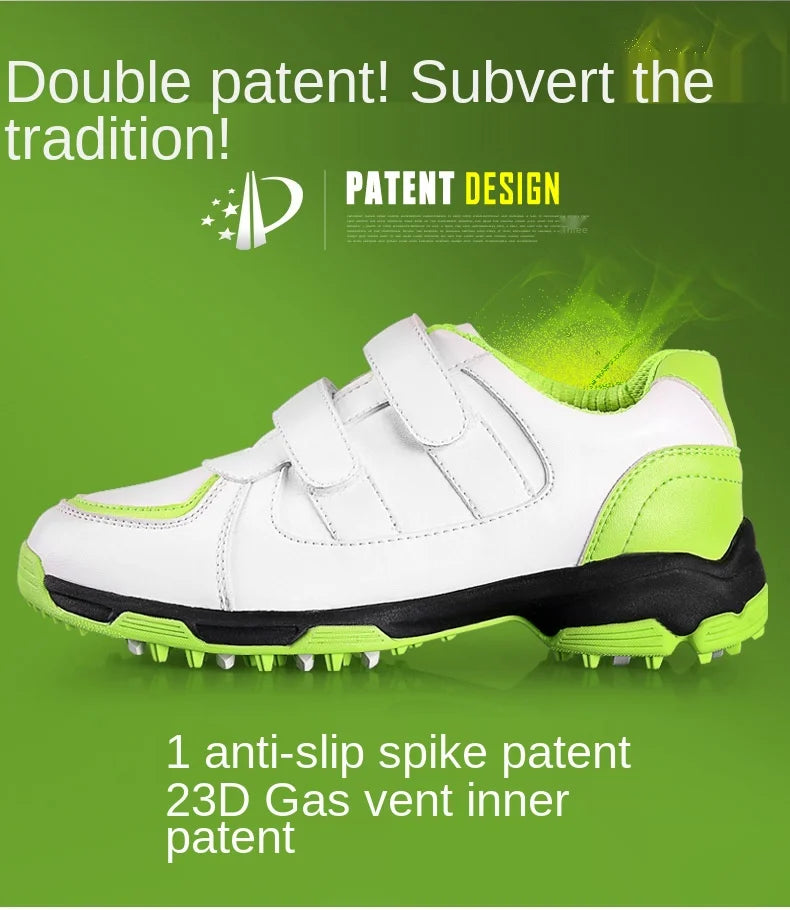 Fashion Sports Shoes Children's Girls /Boys Golf Shoes Anti-slip Leather Outdoor Kids Sneakers