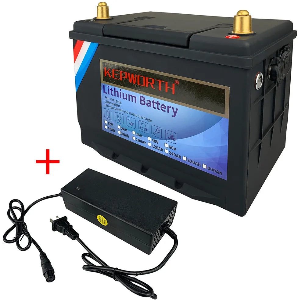 12V/ 40/ 60/ 80 /100 /120 /200Ah Lithium Battery Upgraded BMS Power Golf Cart 6000