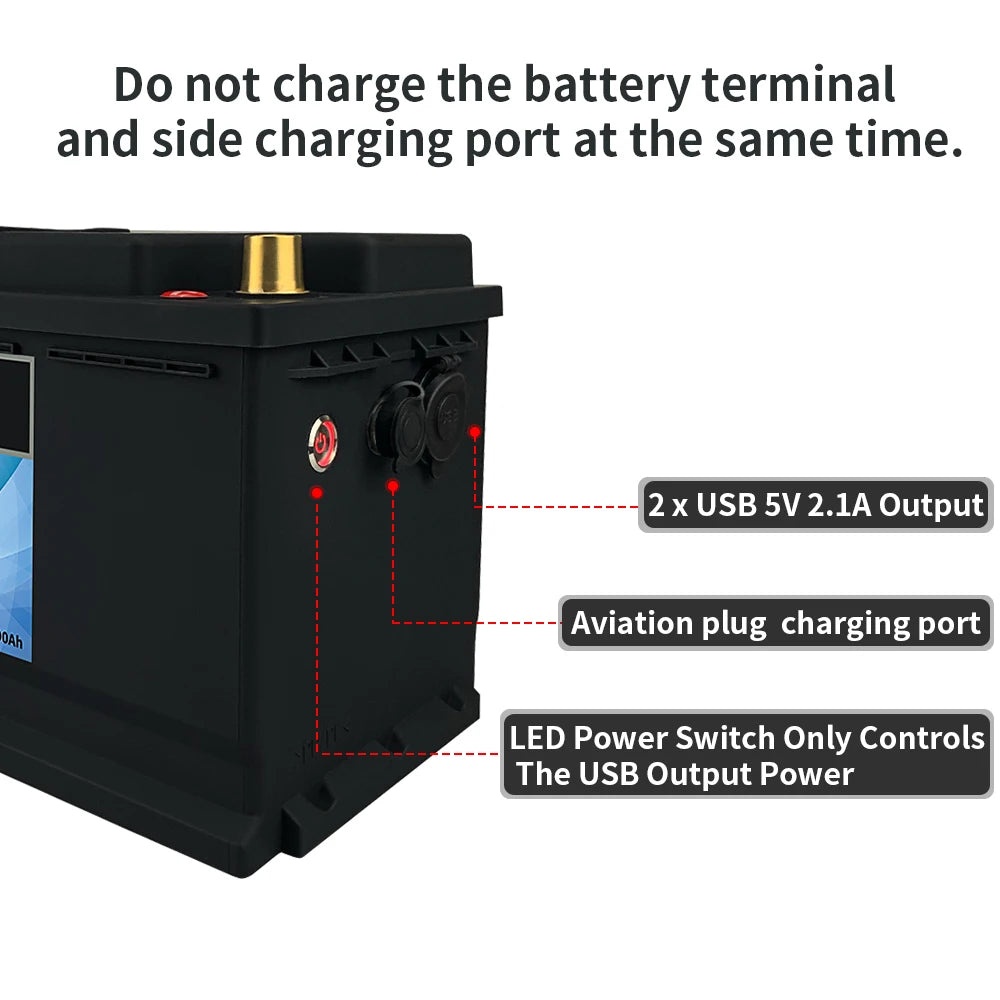 12V/ 40/ 60/ 80 /100 /120 /200Ah Lithium Battery Upgraded BMS Power Golf Cart 6000