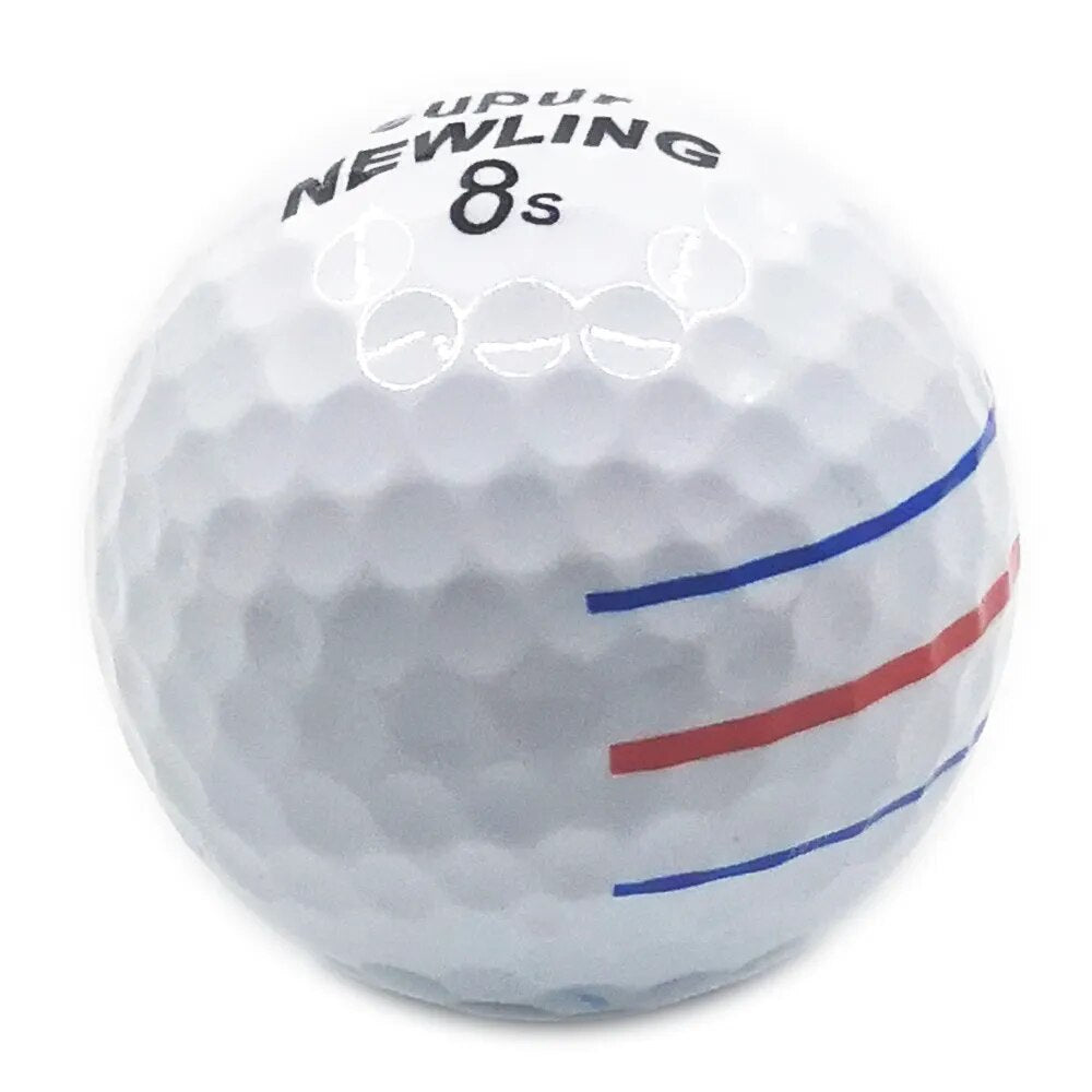 12 Pcs Golf Balls 3 Color Lines Aim Super Long Distance. 3-Piece/Layer Ball /Professional Competition