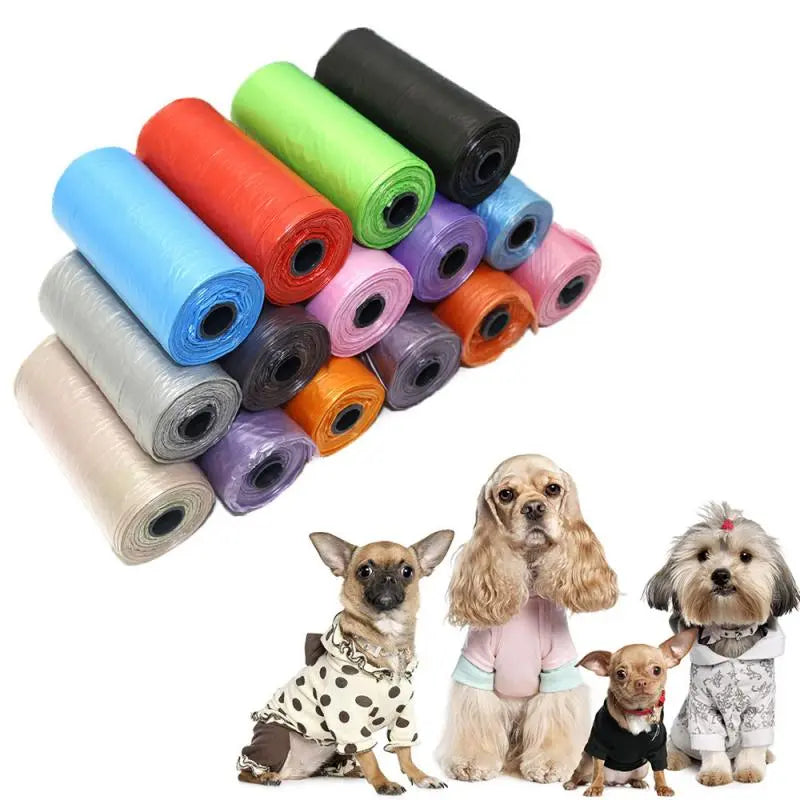 1 Roll Portable Degradable Pet Waste Poop Bags Pet Pick Up Plastic Garbage Bag .