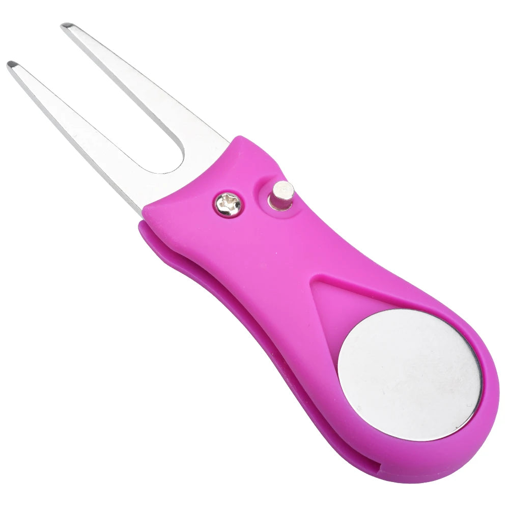 1PCS Foldable Golf Divot Repair Tool Switchblade Pitch Groove Cleaner Golf Marker Golf Accessories