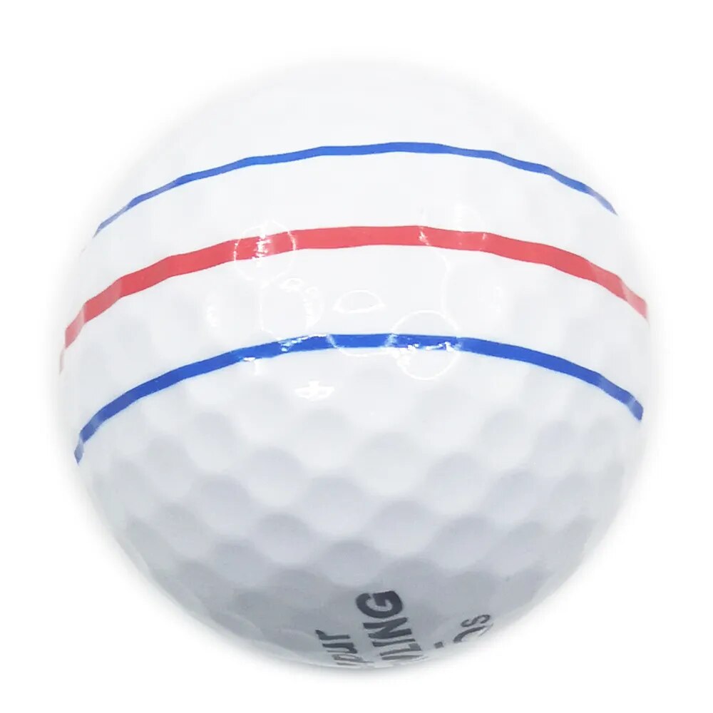 12 Pcs Golf Balls 3 Color Lines Aim Super Long Distance. 3-Piece/Layer Ball /Professional Competition