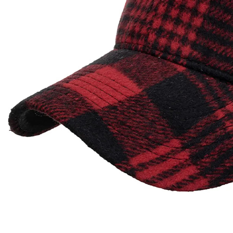 Plaid Game Cap For Men And Women, Visor Hat Adjustable Outdoor Sports Golf, Baseball.