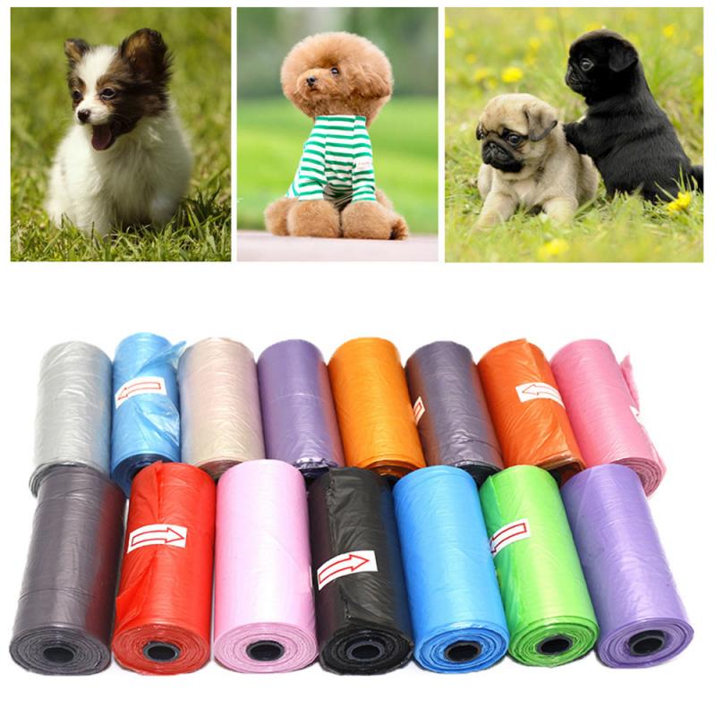 1 Roll Portable Degradable Pet Waste Poop Bags Pet Pick Up Plastic Garbage Bag .