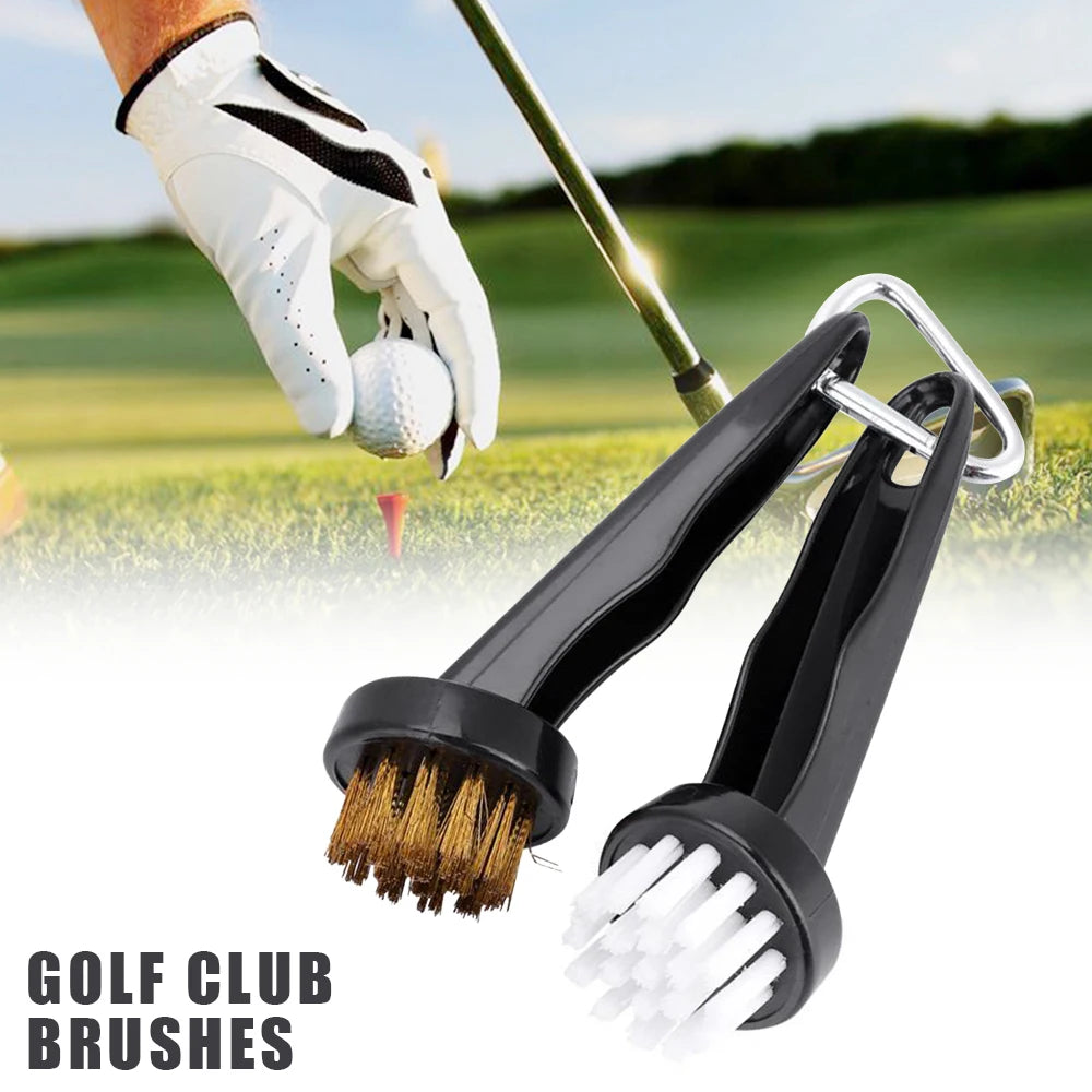 Portable Golf Club Brushes Round Head Clean Kits for Golf Irons Putters Shoe Cleats