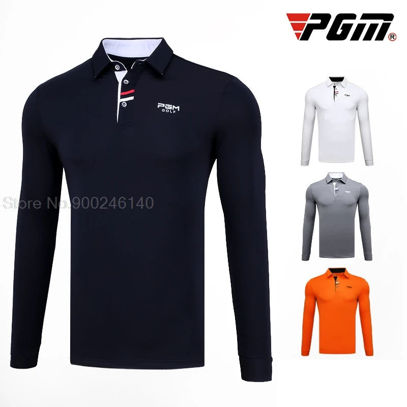 Men'S Golf Shirts Long Sleeved Outdoor Sports Turn Down Full Sleeved T Shirt