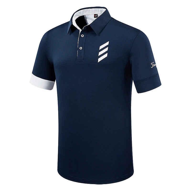 Golf T-shirt Men's Short Sleeved Tops Male Breathable Elastic Uniforms Golf Clothing Size M-XXL