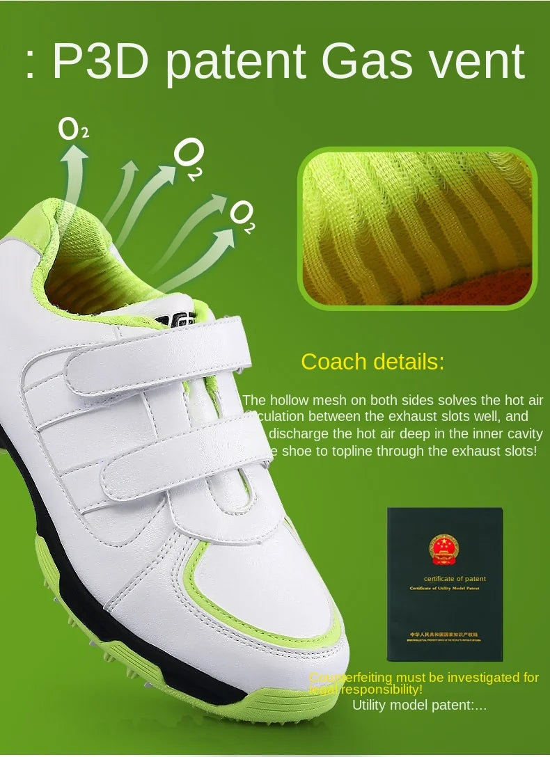 Fashion Sports Shoes Children's Girls /Boys Golf Shoes Anti-slip Leather Outdoor Kids Sneakers