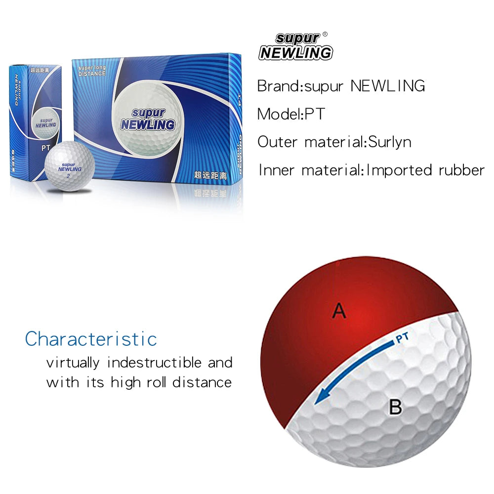 Golf Balls Super Long Distance 2 Layers Golf Game Ball 12 pcs Golf Distance Balls