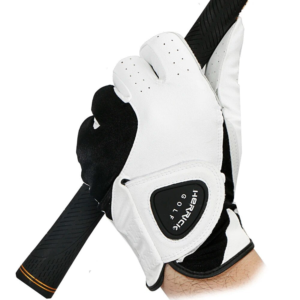 Golf Glove Men  Sheepskin Left Hand Genuine Leather Breathable Soft  Slip-Proof