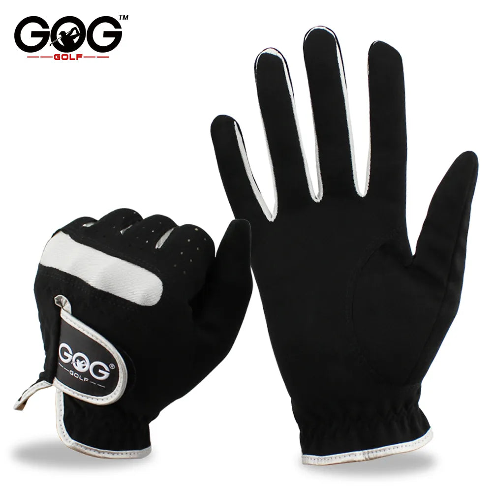 Men's Golf Glove Left Hand Right Hand Micro Fiber Breathable Mens, Black.