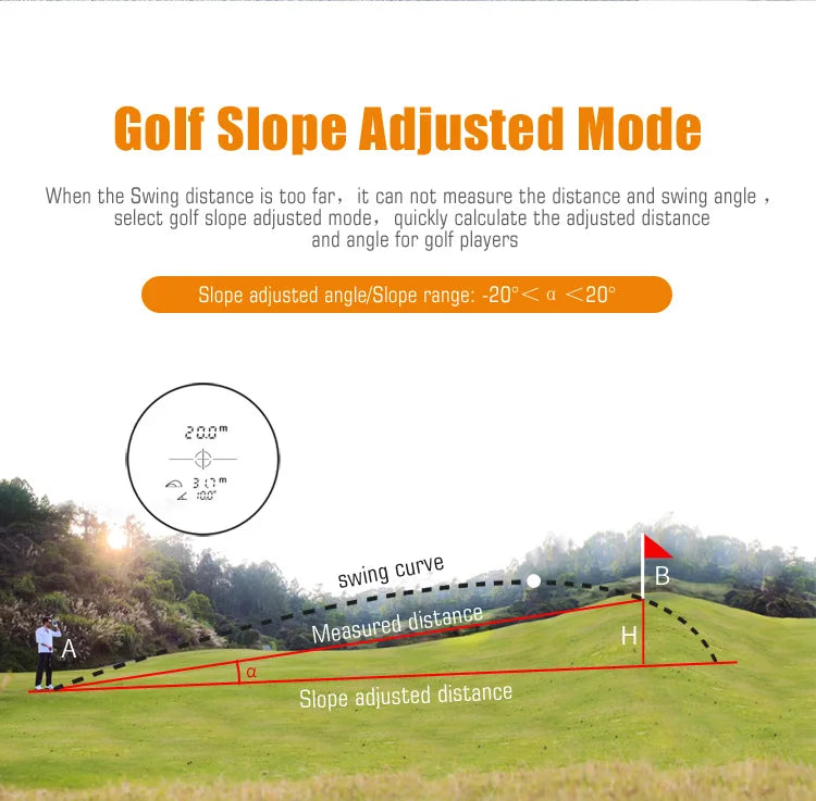 Golf Laser Rangefinder Measure 600M/Yard Distance Meter 6X Monocular For Golf / Sports / Hunting