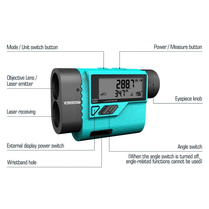 Golf Laser Rangefinder Measure 600M/Yard Distance Meter 6X Monocular For Golf / Sports / Hunting