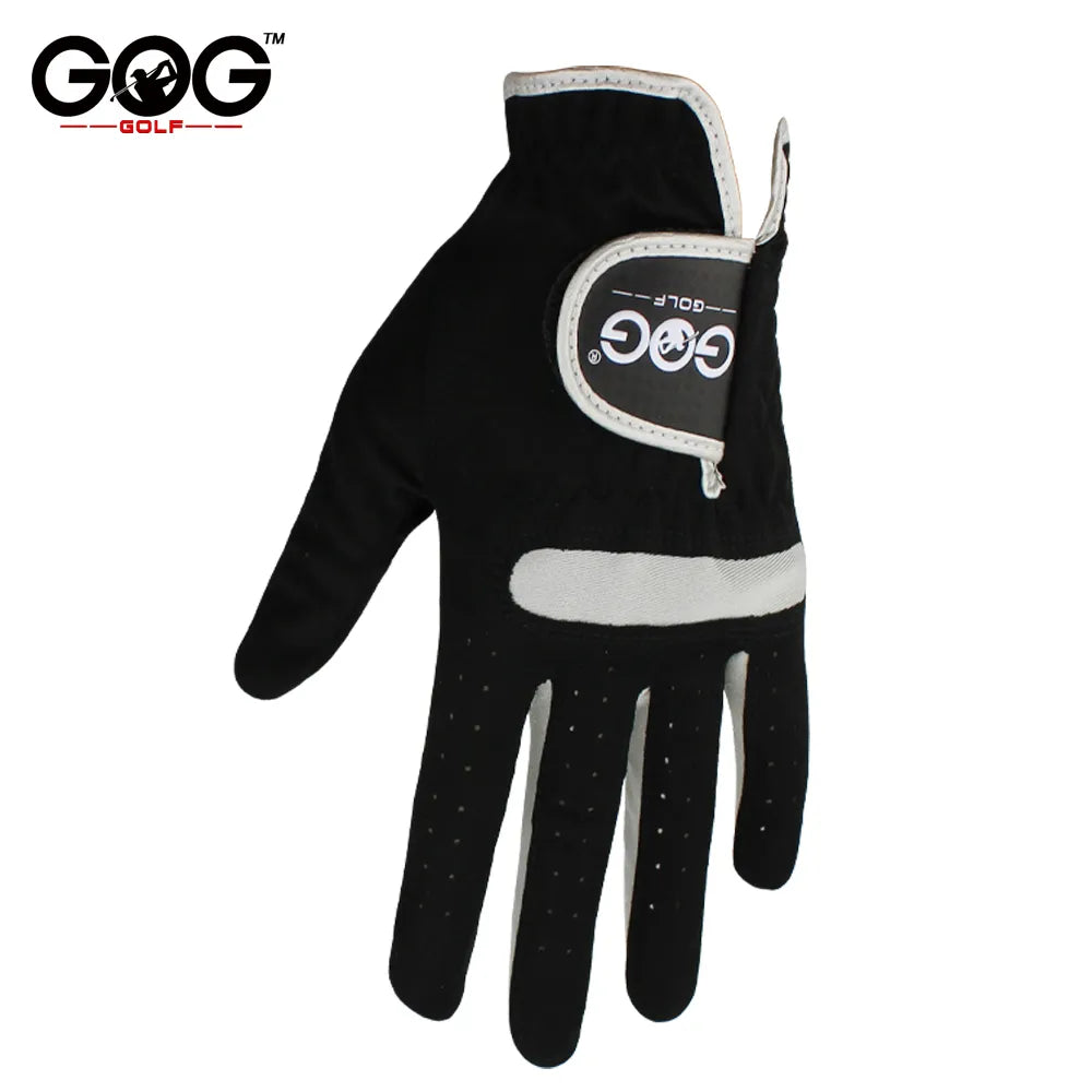 Men's Golf Glove Left Hand Right Hand Micro Fiber Breathable Mens, Black.