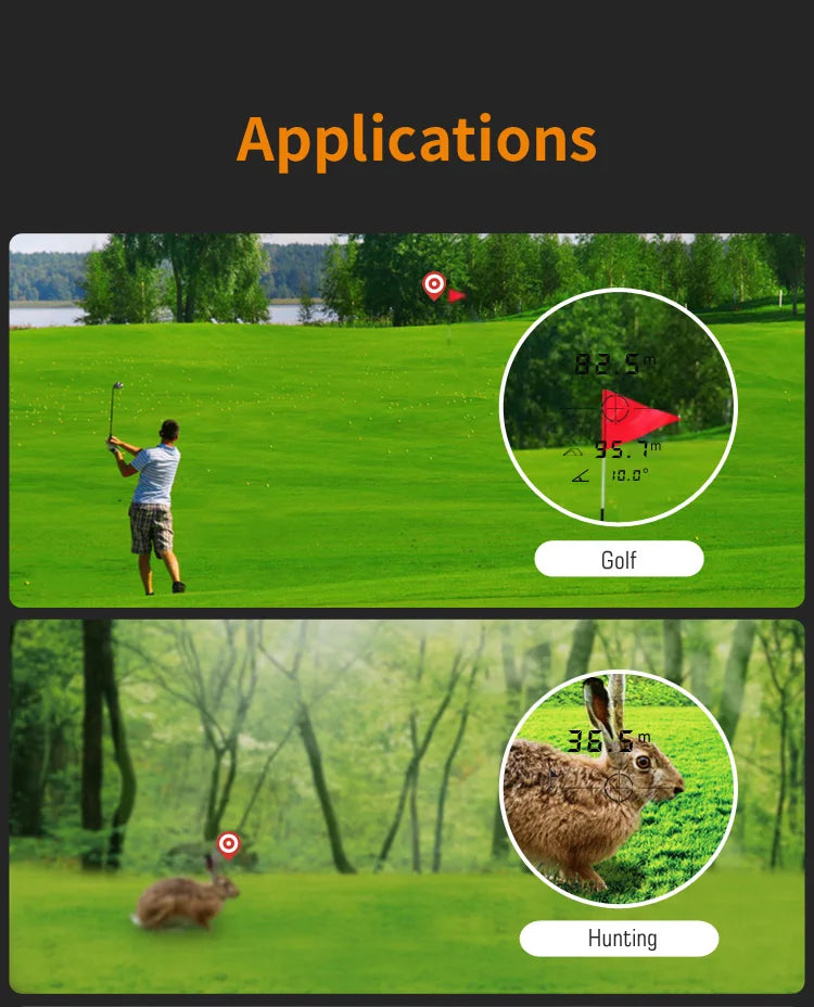 Golf Laser Rangefinder Measure 600M/Yard Distance Meter 6X Monocular For Golf / Sports / Hunting