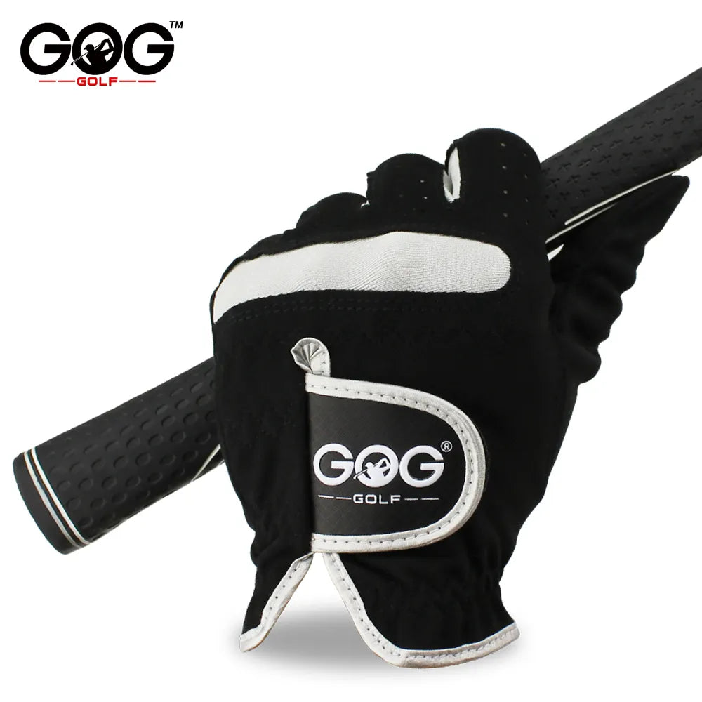 Men's Golf Glove Left Hand Right Hand Micro Fiber Breathable Mens, Black.